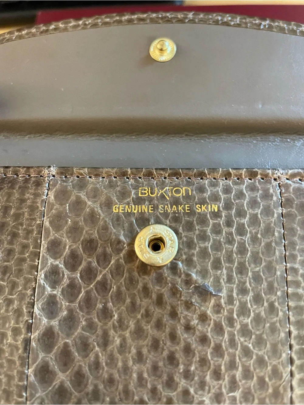 NWT Buxton Genuine Snake Skin 70s Clutch Wallet Organizer